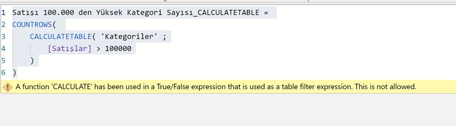 calculatetable filter 13