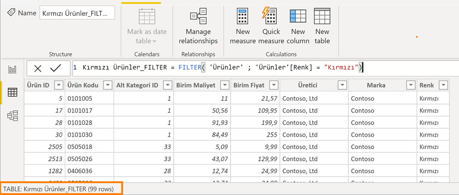 CALCULATETABLE