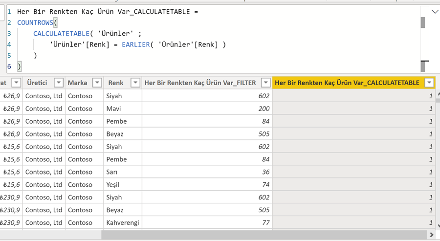 calculatetable filter 9