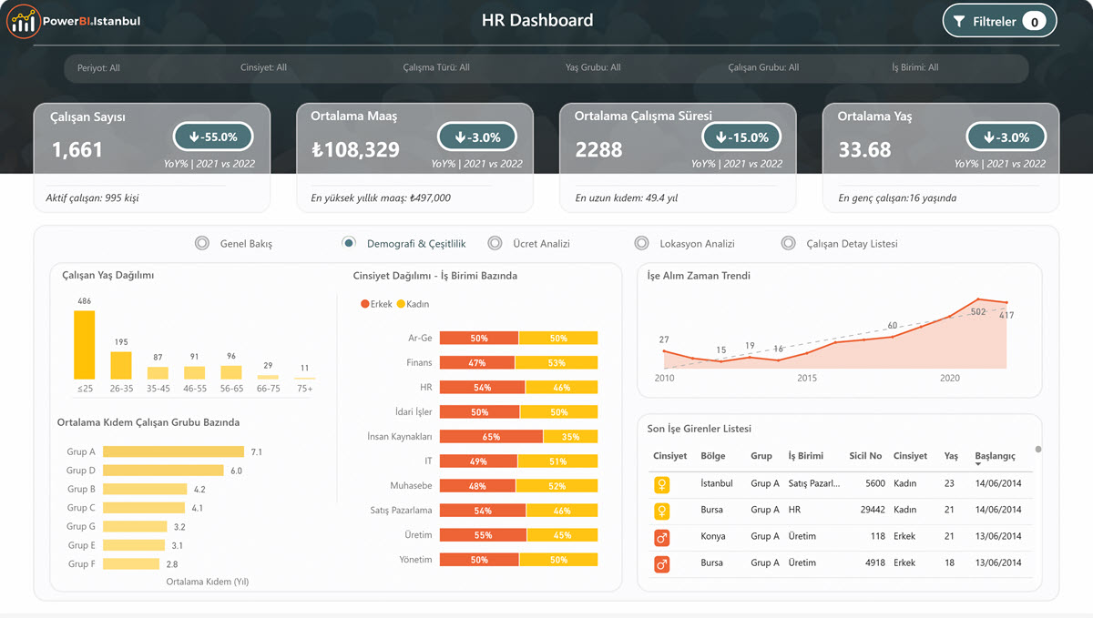 HR Dashboard Örnekleri